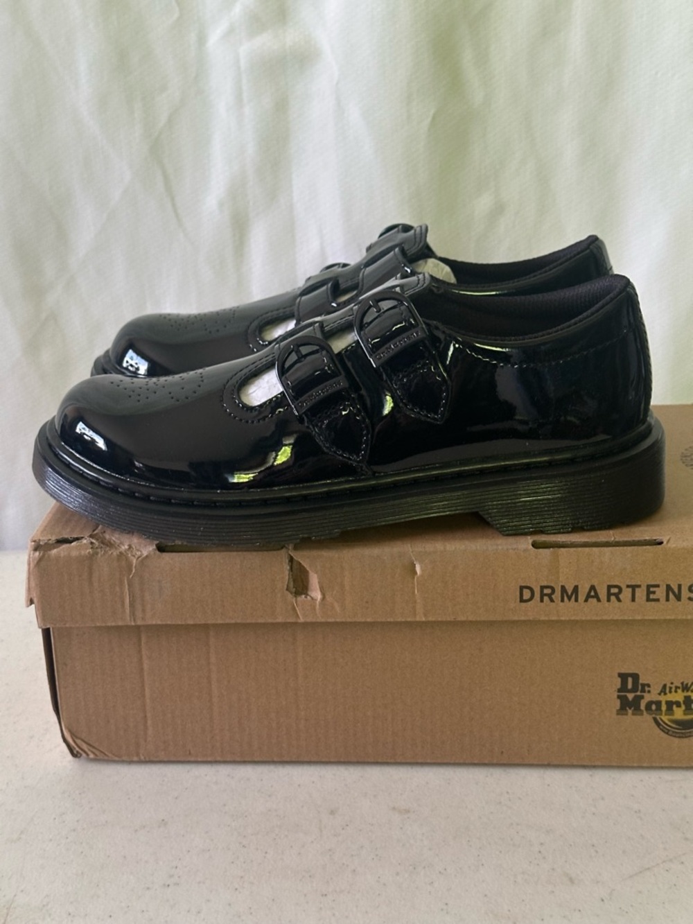 Dr Martens 8065 Mono J Patent Mary Jane Shoes Kids US 5 EU 36 Black